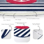 - RealHomes Dijital Baskılı Kaymaz Tabanlı Comfort Yuvarlak Halı - Realhomes Beyaz Zeminde Renkli Çapa Desenli Dijital Baskılı Modern Bordo Outdoor Yıkanabilir Kaymaz Tabanlı Yuvarlak Halı Realhomes