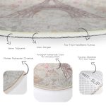 - RealHomes Dijital Baskılı Kaymaz Tabanlı Comfort Yuvarlak Halı - Realhomes  Eyfel Kulesi Resimli Dijital Baskılı Krem Salon ve Oturma Odası Yıkanabilir Kaymaz Tabanlı Yuvarlak Halı Realhomes