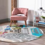 - RealHomes Dijital Baskılı Kaymaz Tabanlı Comfort Yuvarlak Halı - Realhomes Realhomes Çiçek Temalı Dijital Baskılı Renkli Outdoor Yıkanabilir Kaymaz Tabanlı Yuvarlak Kadife Halı Realhomes