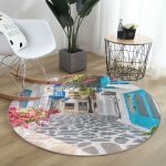 - RealHomes Dijital Baskılı Kaymaz Tabanlı Comfort Yuvarlak Halı - Realhomes Realhomes Çiçek Temalı Dijital Baskılı Renkli Outdoor Yıkanabilir Kaymaz Tabanlı Yuvarlak Kadife Halı Realhomes