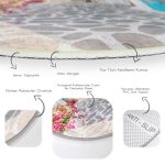 - RealHomes Dijital Baskılı Kaymaz Tabanlı Comfort Yuvarlak Halı - Realhomes Realhomes Çiçek Temalı Dijital Baskılı Renkli Outdoor Yıkanabilir Kaymaz Tabanlı Yuvarlak Kadife Halı Realhomes