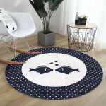 - RealHomes Dijital Baskılı Kaymaz Tabanlı Comfort Yuvarlak Halı - Realhomes  Beyaz Zeminde Renkli Balık Desenli Dijital Baskılı Modern Lacivert Mutfak Yıkanabilir Kaymaz Tabanlı Yuvarlak Halı Realhomes