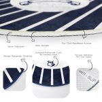 - RealHomes Dijital Baskılı Kaymaz Tabanlı Comfort Yuvarlak Halı - Realhomes  Beyaz Zeminde Modern Dümen Desenli Dijital Baskılı Lacivert Outdoor Yıkanabilir Kaymaz Tabanlı Yuvarlak Halı Realhomes