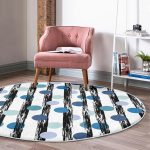 - RealHomes Dijital Baskılı Kaymaz Tabanlı Comfort Yuvarlak Halı - Realhomes  Beyaz Zeminde Renkli Puantiyeli Dijital Baskılı Modern Siyah Koridor ve Antre Yıkanabilir Kaymaz Tabanlı Yuvarlak Halı Realhomes