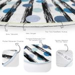 - RealHomes Dijital Baskılı Kaymaz Tabanlı Comfort Yuvarlak Halı - Realhomes  Beyaz Zeminde Renkli Puantiyeli Dijital Baskılı Modern Siyah Koridor ve Antre Yıkanabilir Kaymaz Tabanlı Yuvarlak Halı Realhomes