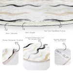 - RealHomes Dijital Baskılı Kaymaz Tabanlı Comfort Yuvarlak Halı - Realhomes  Beyaz Zeminde Renkli Zikzak Desenli Dijital Baskılı Modern Koridor ve Antre Yıkanabilir Kaymaz Tabanlı Yuvarlak Halı Realhomes