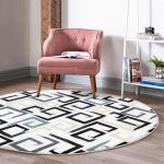 - RealHomes Dijital Baskılı Kaymaz Tabanlı Comfort Yuvarlak Halı - Realhomes  Beyaz Zeminde Renkli Geometrik Şekilli Dijital Baskılı Modern Mutfak Yıkanabilir Kaymaz Tabanlı Yuvarlak Halı Realhomes