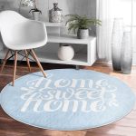 - RealHomes Dijital Baskılı Kaymaz Tabanlı Comfort Yuvarlak Halı - Realhomes  Realhomes Home Sweet Dijital Baskılı Lacivert Koridor ve Antre Yıkanabilir Kaymaz Tabanlı Yuvarlak Halı Realhomes
