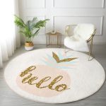 - RealHomes Dijital Baskılı Kaymaz Tabanlı Comfort Yuvarlak Halı - Realhomes  Renkli Zeminde Gold Detaylı Hello Yazılı Dijital Baskılı Modern Mutfak Yıkanabilir Kaymaz Tabanlı Yuvarlak Halı Realhomes