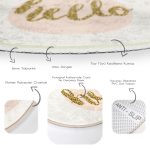 - RealHomes Dijital Baskılı Kaymaz Tabanlı Comfort Yuvarlak Halı - Realhomes  Renkli Zeminde Gold Detaylı Hello Yazılı Dijital Baskılı Modern Mutfak Yıkanabilir Kaymaz Tabanlı Yuvarlak Halı Realhomes