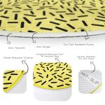 Sarı Zeminde Siyah Puantiye Desenli Dijital Baskılı Modern Gold Çocuk ve Genç Odası Yıkanabilir Kaymaz Tabanlı Yuvarlak Halı Realhomes