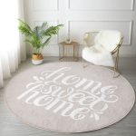 - RealHomes Dijital Baskılı Kaymaz Tabanlı Comfort Yuvarlak Halı - Realhomes  Realhomes Home Sweet Dijital Baskılı Krem Mutfak Yıkanabilir Kaymaz Tabanlı Yuvarlak Kadife Halı Realhomes