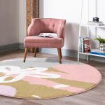 - RealHomes Dijital Baskılı Kaymaz Tabanlı Comfort Yuvarlak Halı - Realhomes  Renkli Zeminde Soyut Çizimli Çiçek Desenli Dijital Baskılı Modern Turkuaz Koridor ve Antre Yıkanabilir Kaymaz Tabanlı Yuvarlak Halı Realhomes