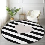 - RealHomes Dijital Baskılı Kaymaz Tabanlı Comfort Yuvarlak Halı - Realhomes  Realhomes Modern Kalp Desenli Dijital Baskılı Siyah Banyo Yıkanabilir Kaymaz Tabanlı Yuvarlak Kadife Halı Realhomes