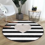 - RealHomes Dijital Baskılı Kaymaz Tabanlı Comfort Yuvarlak Halı - Realhomes  Realhomes Modern Kalp Desenli Dijital Baskılı Siyah Banyo Yıkanabilir Kaymaz Tabanlı Yuvarlak Kadife Halı Realhomes