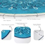 - RealHomes Dijital Baskılı Kaymaz Tabanlı Comfort Yuvarlak Halı - Realhomes  Renkli Zeminde Çini Desenli Dijital Baskılı Modern Lacivert Salon ve Oturma Odası Yıkanabilir Kaymaz Tabanlı Yuvarlak Halı Realhomes