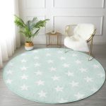 - RealHomes Dijital Baskılı Kaymaz Tabanlı Comfort Yuvarlak Halı - Realhomes  Realhomes Yıldız Desen Dijital Baskılı Özel Tasarım Yeşil Banyo Yıkanabilir Kaymaz Tabanlı Yuvarlak Kadife Halı Realhomes