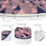 - RealHomes Dijital Baskılı Kaymaz Tabanlı Comfort Yuvarlak Halı - Realhomes  Renkli Zeminde Pastel Siyah Çam Ağacı Desenli Dijital Baskılı Modern Turuncu Salon ve Oturma Odası Kaymaz Tabanlı Yuvarlak Halı Realhomes