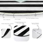 Realhomes Kalp Desen Dijital Baskılı Özel Tasarım Siyah Banyo Yıkanabilir Kaymaz Tabanlı Yuvarlak Kadife Halı Realhomes