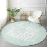 - RealHomes Dijital Baskılı Kaymaz Tabanlı Comfort Yuvarlak Halı - Realhomes Realhomes Home Sweet Dijital Baskılı Yeşil Mutfak Yıkanabilir Kaymaz Tabanlı Yuvarlak Kadife Halı Realhomes