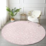 - RealHomes Dijital Baskılı Kaymaz Tabanlı Comfort Yuvarlak Halı - Realhomes  Pastel Zeminde Renkli Çiçek Desenli Dijital Baskılı Modern Pembe Yatak Odası Yıkanabilir Kaymaz Tabanlı Yuvarlak Halı Realhomes
