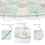 - RealHomes Dijital Baskılı Kaymaz Tabanlı Comfort Yuvarlak Halı - Realhomes  Renkli Zeminde Deniz Otu Desenli Dijital Baskılı Modern Koridor ve Antre Yıkanabilir Kaymaz Tabanlı Yuvarlak Halı Realhomes