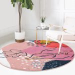 - RealHomes Dijital Baskılı Kaymaz Tabanlı Comfort Yuvarlak Halı - Realhomes  Renkli Zeminde Pastel Desenli Çiçek Motifli Dijital Baskılı Modern Salon ve Oturma Odası Kaymaz Tabanlı Yuvarlak Halı Realhomes