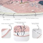 - RealHomes Dijital Baskılı Kaymaz Tabanlı Comfort Yuvarlak Halı - Realhomes  Renkli Zeminde Pastel Desenli Çiçek Motifli Dijital Baskılı Modern Salon ve Oturma Odası Kaymaz Tabanlı Yuvarlak Halı Realhomes