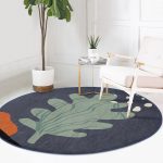 - RealHomes Dijital Baskılı Kaymaz Tabanlı Comfort Yuvarlak Halı - Realhomes  Pastel Zeminde Çiçek Desenli Dijital Baskılı Modern Renkli Salon ve Oturma Odası Yıkanabilir Kaymaz Tabanlı Yuvarlak Halı Realhomes