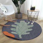 - RealHomes Dijital Baskılı Kaymaz Tabanlı Comfort Yuvarlak Halı - Realhomes  Pastel Zeminde Çiçek Desenli Dijital Baskılı Modern Renkli Salon ve Oturma Odası Yıkanabilir Kaymaz Tabanlı Yuvarlak Halı Realhomes