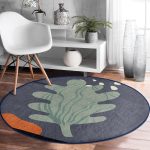 - RealHomes Dijital Baskılı Kaymaz Tabanlı Comfort Yuvarlak Halı - Realhomes  Pastel Zeminde Çiçek Desenli Dijital Baskılı Modern Renkli Salon ve Oturma Odası Yıkanabilir Kaymaz Tabanlı Yuvarlak Halı Realhomes