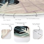 - RealHomes Dijital Baskılı Kaymaz Tabanlı Comfort Yuvarlak Halı - Realhomes  Pastel Zeminde Geometrik Çizimli Çiçek Motifli Dijital Baskılı Modern Renkli Salon ve Oturma Odası Kaymaz Tabanlı Yuvarlak Halı Realhomes