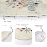 - RealHomes Dijital Baskılı Kaymaz Tabanlı Comfort Yuvarlak Halı - Realhomes  Pastel Zeminde Renkli Çiçek Desenli Dijital Baskılı Modern Balkon Yıkanabilir Kaymaz Tabanlı Yuvarlak Halı Realhomes