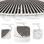 - RealHomes Dijital Baskılı Kaymaz Tabanlı Comfort Yuvarlak Halı - Realhomes  Renkli Zeminde Geometrik Desenli Dijital Baskılı Modern Turuncu Banyo Yıkanabilir Kaymaz Tabanlı Yuvarlak Halı Realhomes