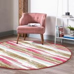 - RealHomes Dijital Baskılı Kaymaz Tabanlı Comfort Yuvarlak Halı - Realhomes  Beyaz Zeminde Renkli Soyut Desenli Dijital Baskılı Modern Pembe Mutfak Yıkanabilir Kaymaz Tabanlı Yuvarlak Halı Realhomes