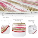 - RealHomes Dijital Baskılı Kaymaz Tabanlı Comfort Yuvarlak Halı - Realhomes  Beyaz Zeminde Renkli Soyut Desenli Dijital Baskılı Modern Pembe Mutfak Yıkanabilir Kaymaz Tabanlı Yuvarlak Halı Realhomes