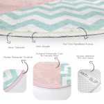 - RealHomes Dijital Baskılı Kaymaz Tabanlı Comfort Yuvarlak Halı - Realhomes Beyaz Zeminde Renkli Geometrik Desenli Dijital Baskılı Modern Pembe Banyo Yıkanabilir Kaymaz Tabanlı Yuvarlak Halı Realhomes