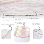 - RealHomes Dijital Baskılı Kaymaz Tabanlı Comfort Yuvarlak Halı - Realhomes  Renkli Zeminde Gold Detaylı Geometrik Çizimli Dijital Baskılı Modern Pembe Çocuk ve Genç Odası Kaymaz Tabanlı Yuvarlak Halı Realhomes