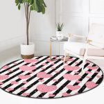 - RealHomes Dijital Baskılı Kaymaz Tabanlı Comfort Yuvarlak Halı - Realhomes Beyaz Zeminde Renkli Kalp Desenli Dijital Baskılı Modern Pembe Yatak Odası Yıkanabilir Kaymaz Tabanlı Yuvarlak Halı Realhomes