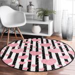 - RealHomes Dijital Baskılı Kaymaz Tabanlı Comfort Yuvarlak Halı - Realhomes Beyaz Zeminde Renkli Kalp Desenli Dijital Baskılı Modern Pembe Yatak Odası Yıkanabilir Kaymaz Tabanlı Yuvarlak Halı Realhomes