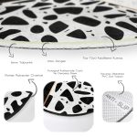 - RealHomes Dijital Baskılı Kaymaz Tabanlı Comfort Yuvarlak Halı - Realhomes Renkli Zeminde Siyah Puantiye Desenli Dijital Baskılı Modern Koridor ve Antre Yıkanabilir Kaymaz Tabanlı Yuvarlak Halı Realhomes