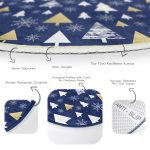 - RealHomes Dijital Baskılı Kaymaz Tabanlı Comfort Yuvarlak Halı - Realhomes  Renkli Zeminde Çam Ağacı Desenli Dijital Baskılı Modern Lacivert Koridor ve Antre Yıkanabilir Kaymaz Tabanlı Yuvarlak Halı Realhomes