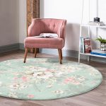 - RealHomes Dijital Baskılı Kaymaz Tabanlı Comfort Yuvarlak Halı - Realhomes  Renkli Zeminde Çiçek Desenli Dijital Baskılı Modern Salon ve Oturma Odası Yıkanabilir Kaymaz Tabanlı Yuvarlak Halı Realhomes