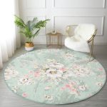 - RealHomes Dijital Baskılı Kaymaz Tabanlı Comfort Yuvarlak Halı - Realhomes  Renkli Zeminde Çiçek Desenli Dijital Baskılı Modern Salon ve Oturma Odası Yıkanabilir Kaymaz Tabanlı Yuvarlak Halı Realhomes