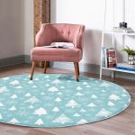 - RealHomes Dijital Baskılı Kaymaz Tabanlı Comfort Yuvarlak Halı - Realhomes  Renkli Zeminde Yılbaşı Desenli Dijital Baskılı Modern Lacivert Koridor ve Antre Yıkanabilir Kaymaz Tabanlı Yuvarlak Halı Realhomes