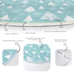 - RealHomes Dijital Baskılı Kaymaz Tabanlı Comfort Yuvarlak Halı - Realhomes  Renkli Zeminde Yılbaşı Desenli Dijital Baskılı Modern Lacivert Koridor ve Antre Yıkanabilir Kaymaz Tabanlı Yuvarlak Halı Realhomes