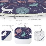 - RealHomes Dijital Baskılı Kaymaz Tabanlı Comfort Yuvarlak Halı - Realhomes  Renkli Zeminde Geyik Desenli Dijital Baskılı Modern Lacivert Koridor ve Antre Yıkanabilir Kaymaz Tabanlı Yuvarlak Halı Realhomes