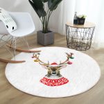 - RealHomes Dijital Baskılı Kaymaz Tabanlı Comfort Yuvarlak Halı - Realhomes  Modern Geyik Desen Dijital Baskılı Bordo Salon ve Oturma Odası Yıkanabilir Kaymaz Tabanlı Yuvarlak Halı Realhomes