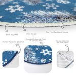 - RealHomes Dijital Baskılı Kaymaz Tabanlı Comfort Yuvarlak Halı - Realhomes  Renkli Zeminde Kar tanesi Desenli Dijital Baskılı Modern Lacivert Salon ve Oturma Odası Yıkanabilir Kaymaz Tabanlı Yuvarlak Halı Realhomes