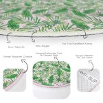 - RealHomes Dijital Baskılı Kaymaz Tabanlı Comfort Yuvarlak Halı - Realhomes  Renkli Zeminde Yaprak Desenli Dijital Baskılı Modern Yeşil Salon ve Oturma Odası Yıkanabilir Kaymaz Tabanlı Yuvarlak Halı Realhomes